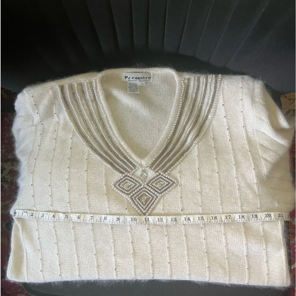 Vintage 1980’s Premier Designer Collection Silk & Angora Sweater Large - Picture 8 of 8